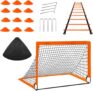 Football Goal, JARAGAR Folding Portable Outdoor Kids Football Goal Set for Backyard 6×4 Ft football Net,12 Soccer Cones, Agility Ladder & Carry Bag, football Training Equipment for Kids Youth Training