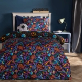 Football comic print duvet cover set ( Double )
