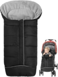 Footmuff for Pushchair Universal, Universal Baby Bunting Footmuff, Winter Baby Pram Footmuff with Zip, Windproof Stroller Footmuff Cosy Toes, Warm Fleece Fabric for Buggy (Black)