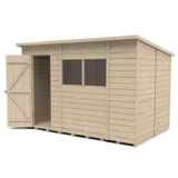 Forest Garden 4LIFE Pent Shed 10×6 Single Door 2 Windows25 Year Anti-Rot Guarantee