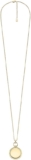 Fossil Womens gold tone Stainless Steel with lobster clasp closure Round pendant necklace
