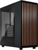 Fractal Design North Charcoal Black Tempered Glass Dark Wood Walnut Front PC Tower Case Two 140mm Aspect PWM Fans