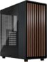 Fractal Design North Charcoal Black Tempered Glass Dark Wood Walnut Front PC Tower Case Two 140mm Aspect PWM Fans