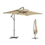 Free P&P – 3 M Cantilever Parasol with Cross Base, Crank Handle, 6 Ribs, Beige