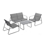 Free P&P – 4-Piece Garden Lounge Set Sofa & 2 Chairs & Table – 2 Colours