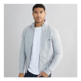French Connection Mens FC Funnel Sweatshirt Light Grey Mel/Marine