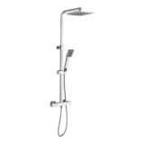 Fresssh Chrome Square Crystal Dual Outlet Shower Set