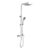 Fresssh Chrome Square Crystal Dual Outlet Shower Set
