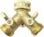 Full Brass 2-Way Garden Hose Splitter, 3/4 American Thread, Outdoor Use