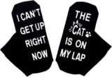 Funny Socks for Women Men, Cute Word Socks Comfortable Cat Socks Breathable Cotton Animal Socks Crew Socks Cat Lover Socks Christmas Birthday Presents for Grandad Dad Cat Owner