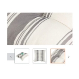 Furn. Hampton Grey Striped Outdoor Square Seat Pad, Pack of 2 (L)40cm X (W)40cm