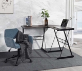 FurnitureR L-Shaped Corner Computer Desk Office Workstation with Steel Frame