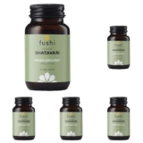 Fushi Shatavari Organic Herbal Supplement 60 Caps Fresh-Ground Wholefood Female Balance Womens Health Supplement (Pack of 5)