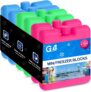 G4GADGET 8cm Freezer Blocks Pack of 6 Reusable Ice Packs for Lunch Boxes, Cooler Bags, Picnic, Travel, Camping & Outdoor Activities Quick Freeze Design