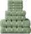 GC GAVENO CAVAILIA 8 Piece Egyptian Cotton Towels – Quick Dry Highly Absorbent Bathroom Towel Bale – (4 Face Towel 2 Hand Towel 2 Bath Towel) – Sage Green
