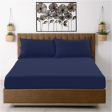 GC GAVENO CAVAILIA GC GAVENO CAVAILIA Fitted Sheet Single Bed (91 x 190cm) – Navy Bedding Sheets – Plain Dyed Microfiber Bed Sheets Single – (10 inch) 25cm Deep Pocket Bottom Sheet – Fade Resistant