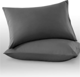 GC GAVENO CAVAILIA Microfiber Pillow Cases 2 Pack – Plain Dyed Housewife Pillowcases – Charcoal – (74×48 cm)