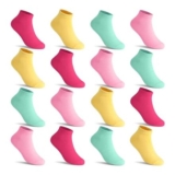 GENTABY 16 Pairs Girls Low-Cut Multi-Color Ankle Socks 4-7 Years