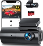 GKU 4K Dash Cam Front and Rear, 5GHz WiFi Dashcam with 64GB SD Card, Dual Car Camera Dash Cam with Parking Monitor, Night Vision, WDR, 170 Wide Angle, G-Sensor, Loop Recording, APP Control, Max 256GB
