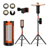 GPJ Portable Rechargeable LED Camping Light, 3200 Lumens, Stand