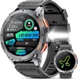 GPS Smart Watch for Men (Make/Answer Call), 1.43 AMOLED Smartwatch with 530mAh Battery, 170 Sports Modes, Heart Rate, Stress Monitor, IP68 Waterproof Watch for Android iOS (Black)