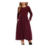 GRACE KARIN Girls Long Sleeve A-Line Midi Dress 12Y