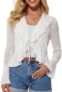 GRACE KARIN Womens Cardigans Tie Front Crochet Cardigan Bell Sleeve Shawl Lightweight Shrugs Knitted Cardigan Beach Cover Up