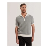 GREGRY Textured Knit Revere Collar Polo Shirt