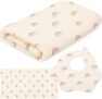 GSrenyu 3 Pack Baby Towels Newborn Large Muslin Cloths Blankets 100x100cm with Muslin Cloths and Adjustable Baby Bib Set, Swaddle Blanket 0-3 Months Essentials for Newborn