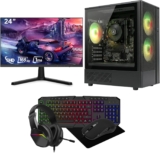 GTR-Starter Gaming PC Bundle Ryzen 5 16GB RAM 1TB SSD 24 165Hz Monitor Esports Ready for Fortnite, Valorant & Minecraft Full Setup with Keyboard, Mouse & Headset Windows 11 WiFi