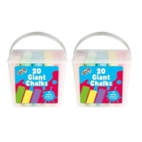 Galt 20 Giant Chalks, Extra Large, Bright, Washable Carry Case