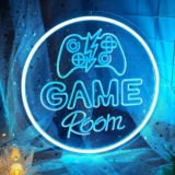 Game Room Neon Sign for Gamer Room Decor,Powered by USB Engrave Art Light Dimmable Gaming Light Neon Sign for Wall Decor Bedroom,Game Zone,Best Gamer Gifts for Boys,Kids