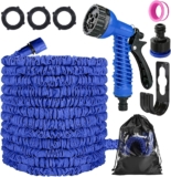 Garden Hose, Expandable Hose Pipe with 7 Modes Spray Gun, 3 Times Flexible Expanding Garden Hose Pipe, Anti-Leakage Water Hose Pipe with Connectors for Gardening, Patio, Car Washing (50FT)