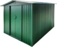 Garden Shed, Sheds and Outdoor Storage with Base 4 Vents Lockable Sliding Doors Sloped Apex Roof Metal Shed (Green, 8X10ft)
