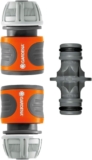 Gardena Coupling Set: Hose Coupling for Hose Extension 13 mm (1/2 inch) and 15 mm (5/8 inch), Even with high Water Pressure, Easy Installation (18283-20)