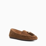 Geen – Brown Suede Tassel Trim Loafers