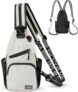 Geestock Crossbody Sling Bag for Men & Women, 2-1 Small Backpack Convertible Cross Body Shoulder Bag Waterproof Chest Bag Casual Daypack for Hiking, Cycling, Travel