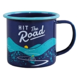 Gentlemens Hardware Enamel Mug/Camping Mug, 11-Ounce (Blue) Hit The Road, Navy