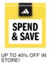 Get 20% off a £60 Spend/30% off a £90 Spend/40% off a £130 Spend adidas Outlet Stores Until 03/05