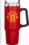 Get Trend Manchester United Insulated Tumbler 850ml, Stainless Steel Water Bottle with Straw & Handle, Cold for 12H Hot for 8H, Leakproof Travel Coffee Mug Drinks Bottle, Football Gifts (Red Man U)