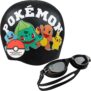 Get Trend Swimming Goggles and Swimming Cap for Kids Teenagers Anti Fog UV Protection Adjustable Strap Swim Accessories for Pool Beach Holiday
