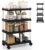 GiantexUK 4 Tier Service Cart, Slide-Out Kitchen Storage Trolley with Wheels and Hooks, Metal Frame Rolling Utility Shelving Organizer for Dining Living Room Office