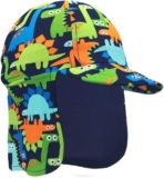 Gifts Treat Kids Legionnaires Hat, UPF 50 Sun Protection Swim Cap Flap Hat in Animal Pattern for Kids, Quick Drying Boys Sun Hat with Neck Protection for Beach Seaside Pool