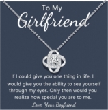 Gifts for Girlfriend/Wife, Soulmate Love Knot Necklace Jewellery Present for Women Her Birthday Wedding Gifts