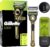 GilletteLabs With Exfoliating Bar, Razor For Men Champion Gold Edition, 1 Handle – 2 Blades, Includes Travel Case for Convenient Storage On The Go and Wall Hanger for Easy Storage in the Bathroom