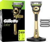 GilletteLabs With Exfoliating Bar, Razor For Men Champion Gold Edition, 1 Handle – 3 Blades, Includes Premium Magnetic Stand