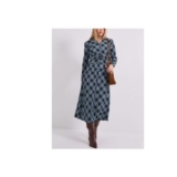 Gingham Collared Shirred Back Dress