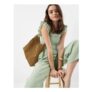 Gingham Print Frill Jumpsuit Green
