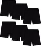 Girls Black Shorts Under Dress Short Breathable Soft Cycle Bike Safe Shorts 6 Pack for Girl Size 1-10 Years