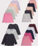 Girls Charcoal Print Long Sleeve Tops 3 Pk 1-6 yrs / Ribbed Lettuce Edge 5Pk 1-5 yrs £4 / Plain 5pk £5 1-13 yrs / Bright 5pk £5 – free C&C